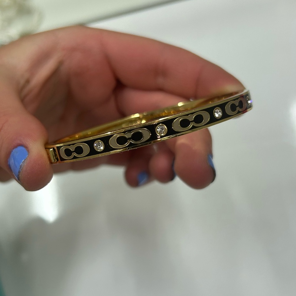 Coach Signature Stone Hinged Bangle - Picture 3 of 6